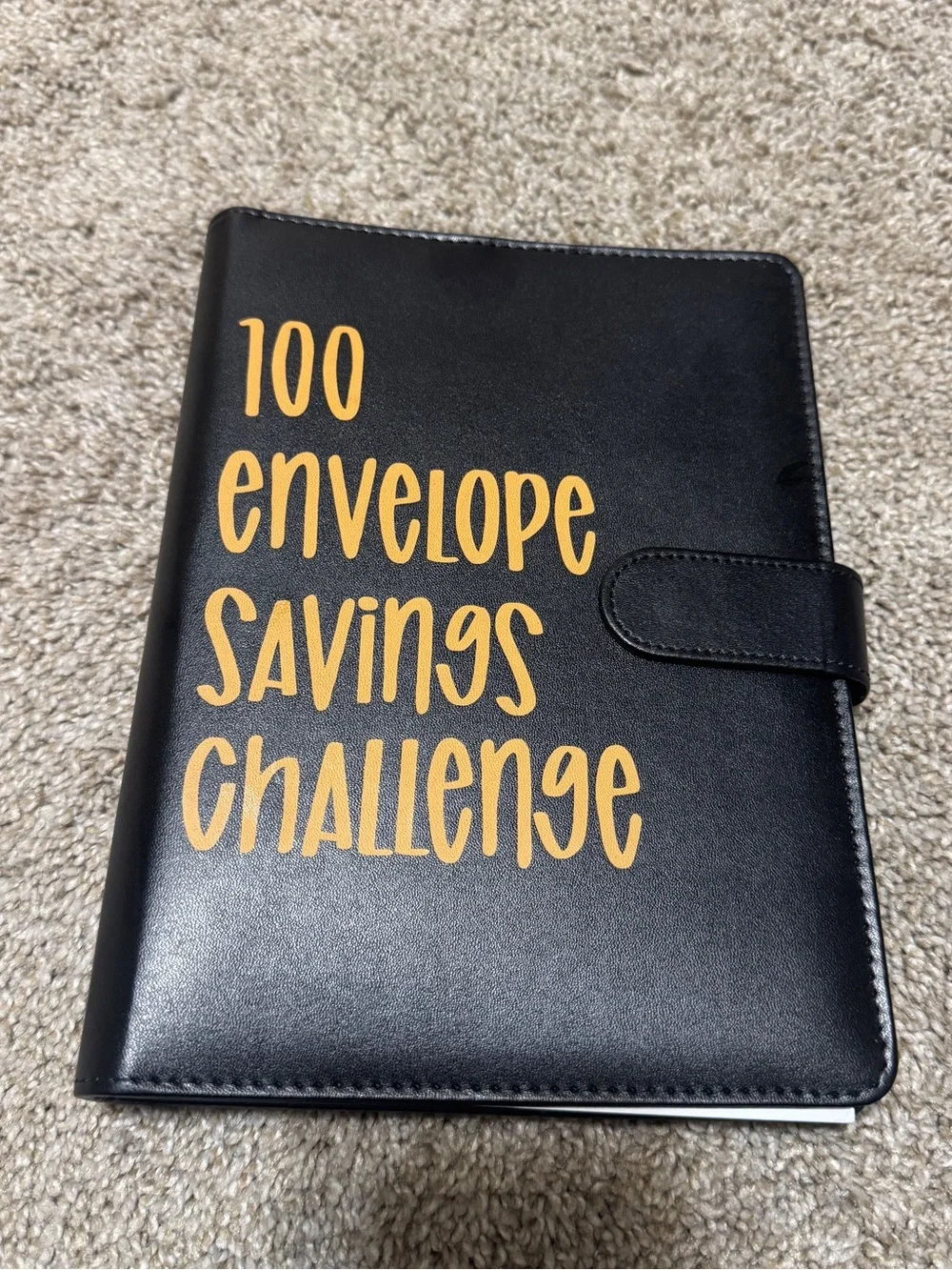 100 Envelope Savings Challenge Black/Gold Binder